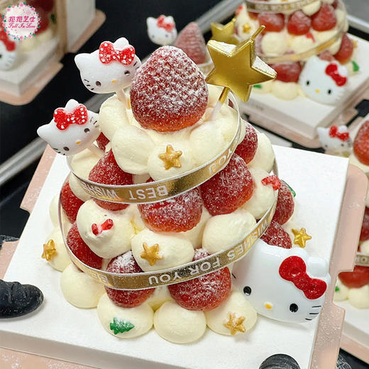 【圣诞新款】Hello Kitty草莓塔蛋糕  一层又一层的新鲜草莓，简直不要太诱人 商品图1