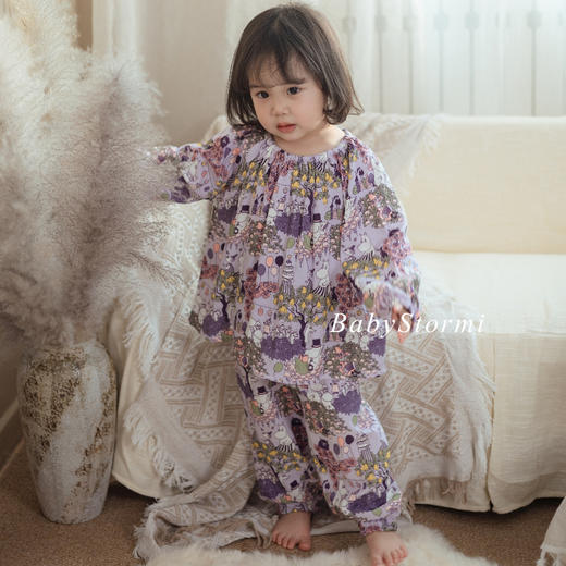 【云优选】BabyStormi亲子同款四层纱家居服套装竹纤维长袖睡衣女童春秋a类分体（周六日不发货） 商品图6