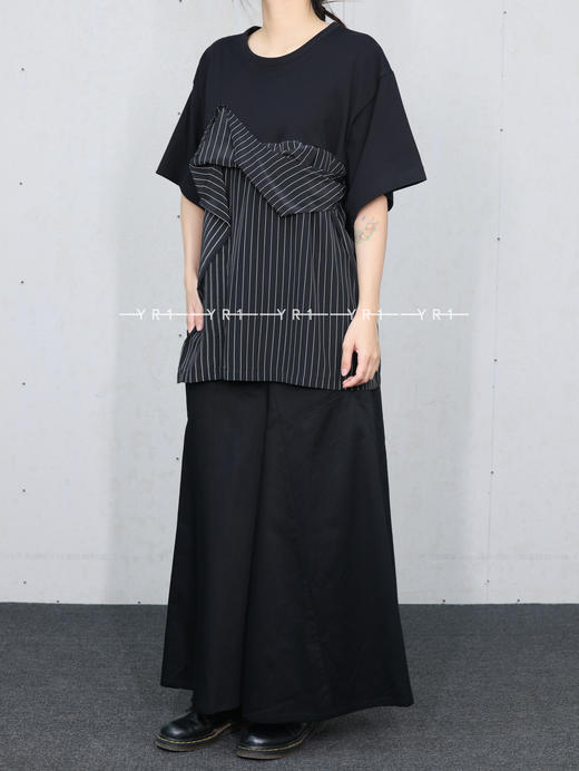 Y's ｜ 条纹拼接不规则T恤 商品图1