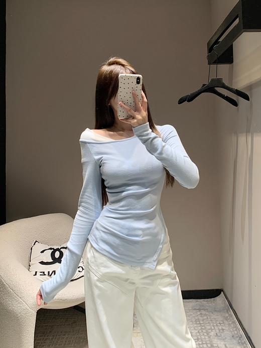 24Fw秋冬新款不规则假两件长袖T恤（UY*） 商品图8