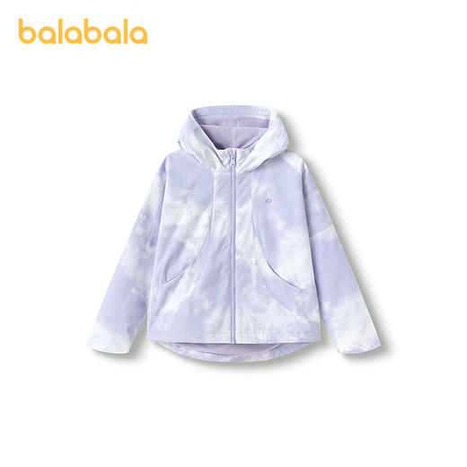 巴拉巴拉童装女童外套儿童上衣2025春装新款满印防水大童连帽便服 商品图4
