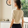 OLrain欧芮儿法式短袖针织衫女春季2025年新款撞色低圆领套头衫 商品缩略图4