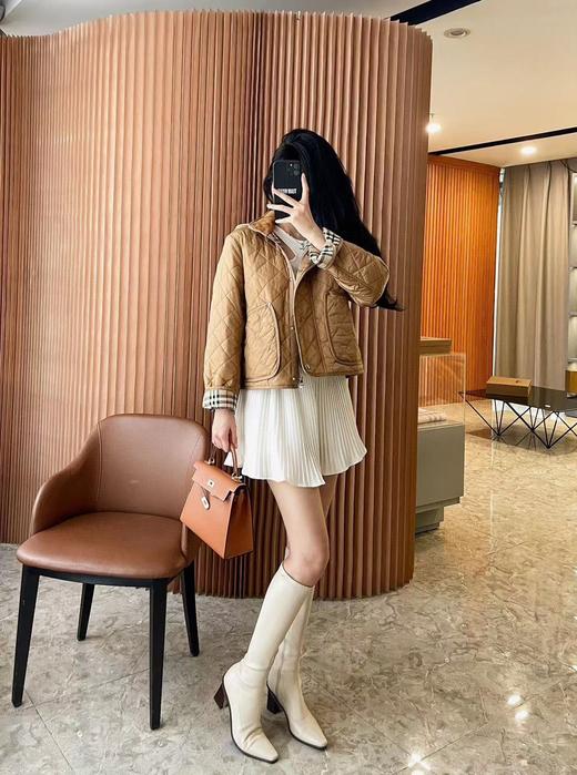 巴家 灯芯绒领拼接绗缝菱格连帽棉衣外套（UY*GH215） 商品图2