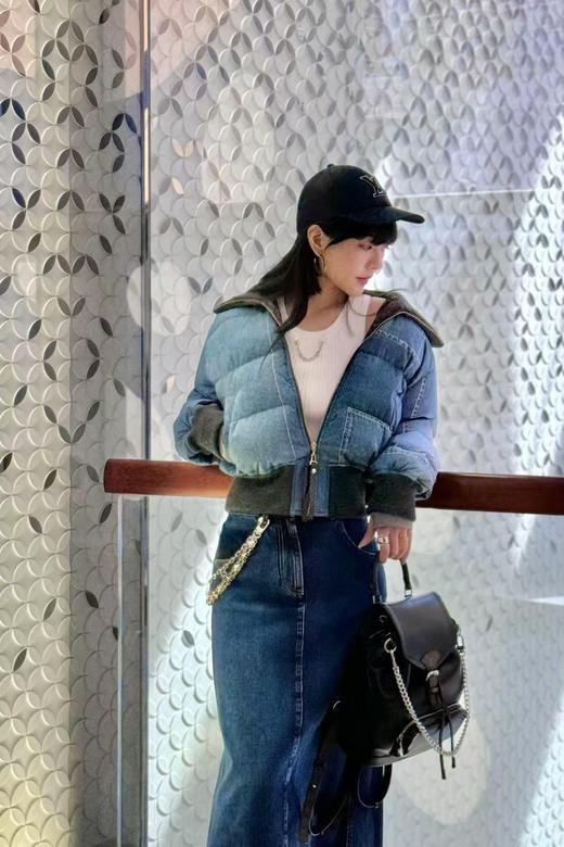 驴家24FW秋冬滑雪系列新款高领重工水洗短款牛仔羽绒服外套（UY*DQJB） 商品图10