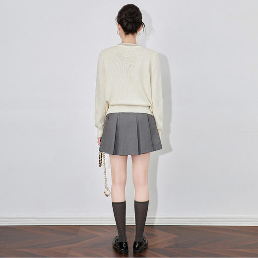 【高货wl】全新升级【铂金会员220/天猫289/差价69】(15351)洛诗琳秋冬轻奢重工圆领镶钻水钻扣高级感针织开衫外套女 商品图4