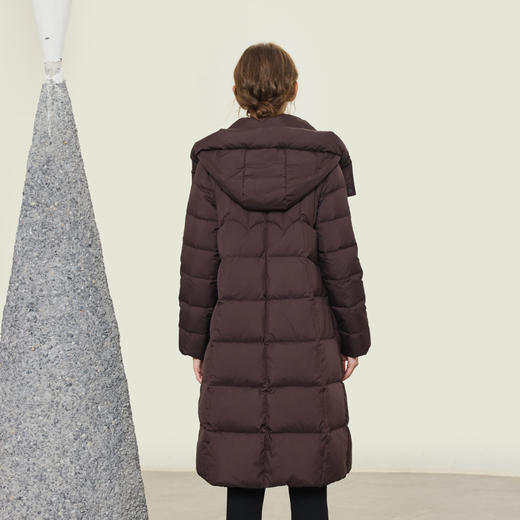 半身缘女装 冬季双重防风保暖连帽长款羽绒服254313M01713328 商品图4