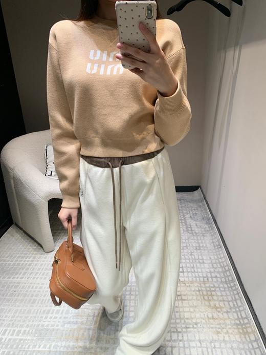 缪缪24Fw秋冬新款字母提花圆领针织毛衣（UY*DQJB） 商品图9