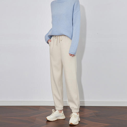 【高货wl】全新升级【铂金会员220/天猫299/差价79】(25903)洛诗琳法式时髦运动修身松紧腰宽松显瘦哈伦裤束脚休闲裤 商品图1