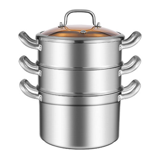 康巴赫新欧式304不锈钢三层蒸锅28cmKGX-Z280【分仓直发，72小时发货，周末节假日不发货】 商品图0