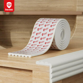 贝得力（BEIDELI）多功能防撞条婴幼儿桌子柜子防撞护角防护条免贴胶W型白色4米 商品图5