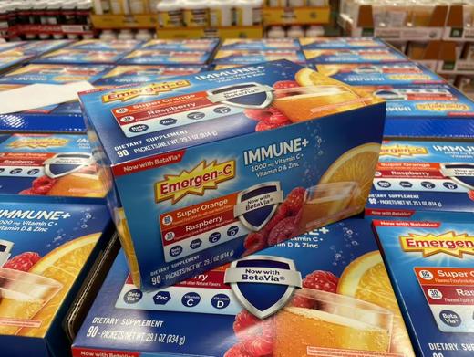 特价269元/盒 Emergen-C 1000mg维生素C粉泡腾冲剂90袋 美国代购，无中文标签，介意慎拍 商品图3
