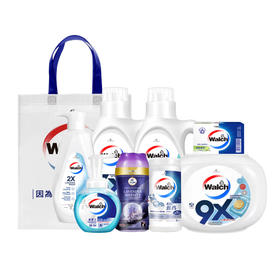 威露士/纺优美  家庭清洁组合 2800ml+275g+35片+32粒 （礼袋图案随机）