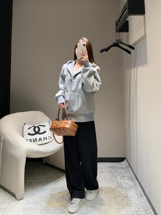 驴家24Fw秋冬新品灰色拉链连帽卫衣（U） 商品图6