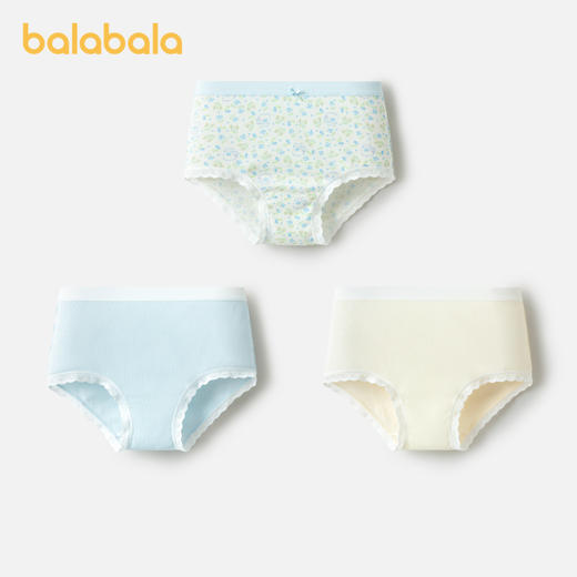 巴拉巴拉女童内裤棉a类儿童三角短裤子亲肤中大童小童宝宝三条装 商品图1