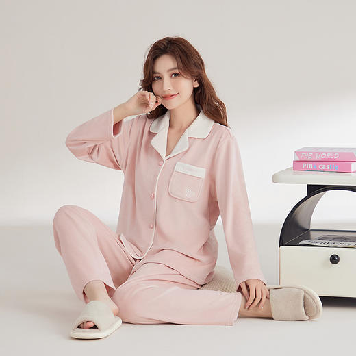 【秋冬挚爱❗️情侣海岛绒睡衣套装】软糯轻盈，触感细腻❗️新款加厚刺绣开衫气可外穿洋气大码家居服长袖长裤两件新年马年本命年大红色 商品图8