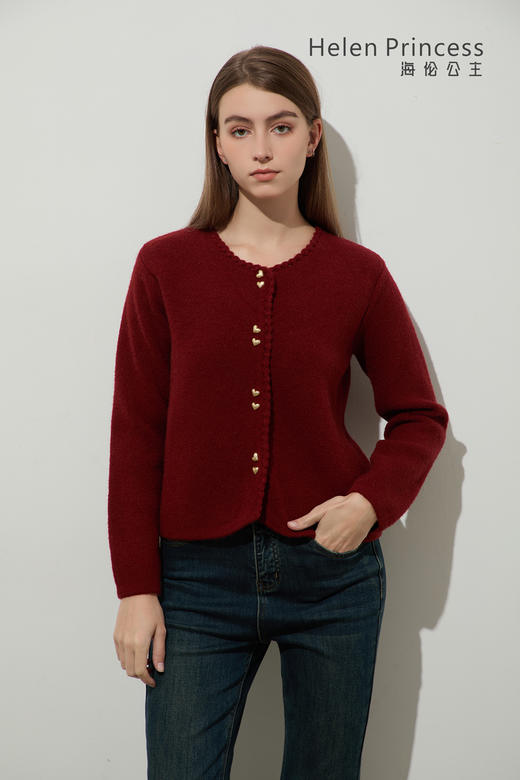 小香风爱心扣毛衣 商品图0