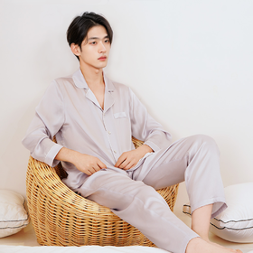 青云染/ClouDyeing男士桑蚕丝家居服套装