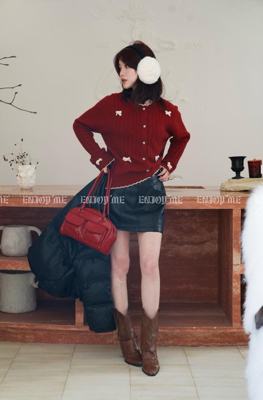 【门店同款】ENJOY冬季漂亮朋友麻花蝴蝶结开衫 160350430 商品图1