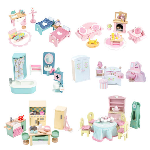 英国le toy van 娃娃屋家具浴室 儿童房卧室 过家家玩具亲子玩乐2岁+ 商品图1