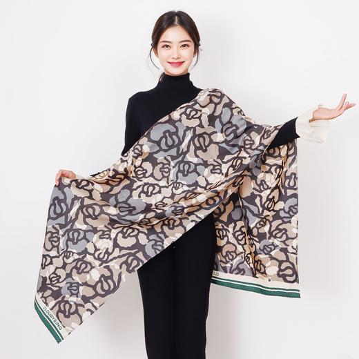 青云染/ClouDyeing 【繁花】丝绸 抗皱柞蚕丝披肩-送礼长巾 商品图0