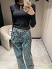 驴家24FW秋冬新款侧边饰带满印老花牛仔裤（UY*DQJB） 商品缩略图4