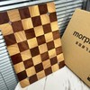 品牌直发~无漆无蜡❗️【摩飞棋盘格砧板】采用乌檀木材质，经典双色拼接✅切肉、切菜、擀面、西餐托盘，大小足够✅无胶水、无甲醛，天然纹理！ 商品缩略图0