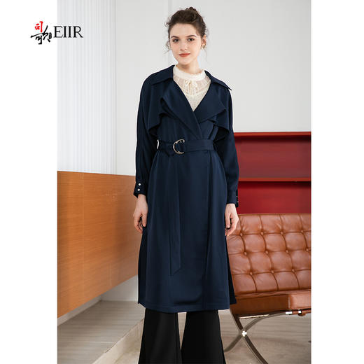 司歌时尚廓形中长风衣腰带秋女R901282X 商品图4