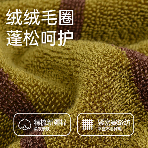 洁丽雅7A抗菌毛巾女全棉精梳新疆棉条纹家用洗脸男士成人速干吸水 商品图4