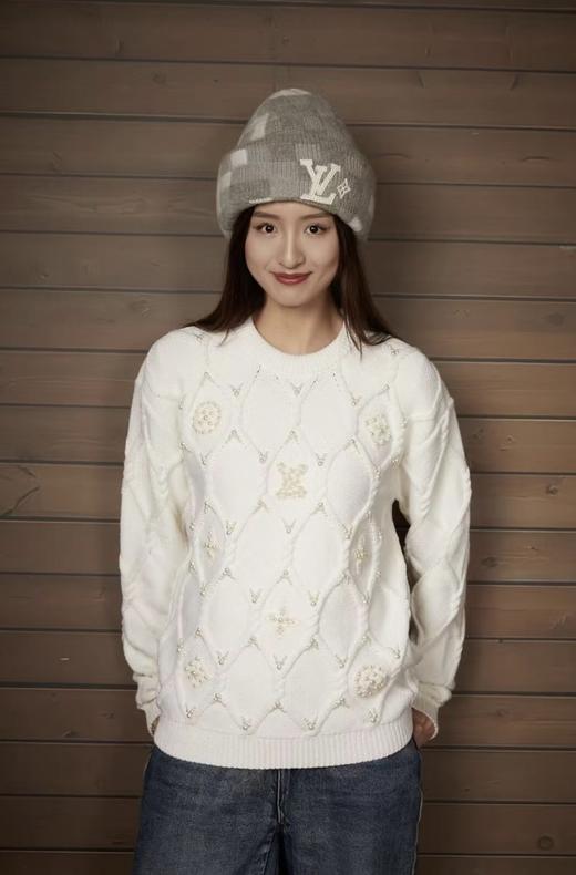 驴家24Fw秋冬新款绞花针织绵羊毛混纺套头衫（UY*DQJB) 商品图14