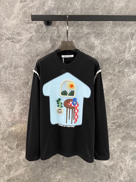 CHEERUPUNIF*RM24Fw秋冬新款立体窗台印花长袖T恤（UY*DQJB） 商品图11