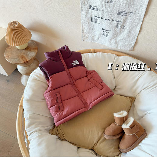 2025年儿童羽绒棉马甲男女中大童立领拼接冬坎肩外穿 商品图5