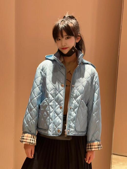 巴家 灯芯绒领拼接绗缝菱格连帽棉衣外套（UY*GH215） 商品图10