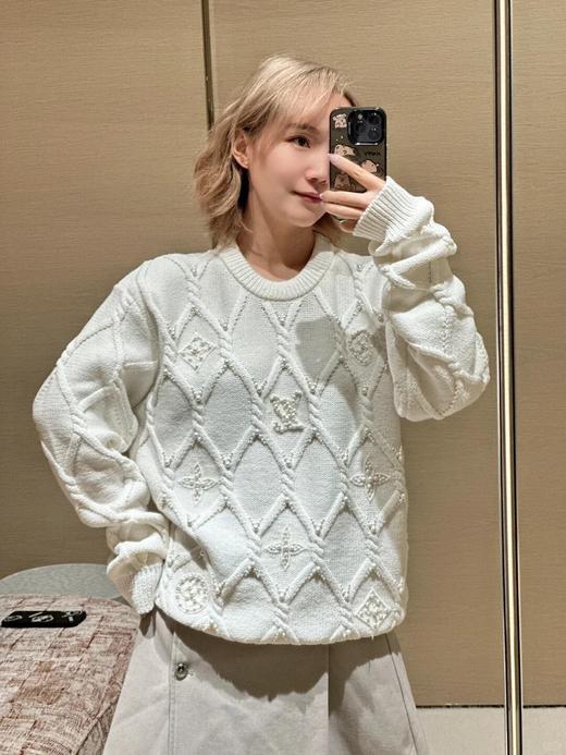 驴家24Fw秋冬新款绞花针织绵羊毛混纺套头衫（UY*DQJB) 商品图11