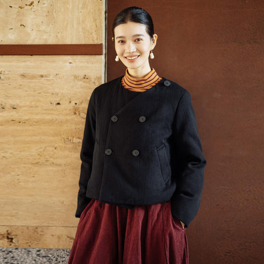 绽放545朵/冬季90白鹅绒新中式轻国风设计感宽松简约短款羽绒服 商品图1