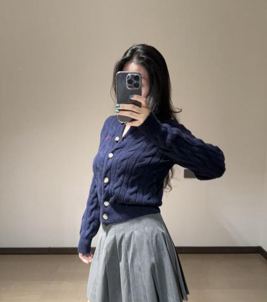 PoLo/拉夫劳伦出口订单区别市场货！25早春新款精致的刺绣小马经典logo扭麻花织法开衫（U） 商品图10