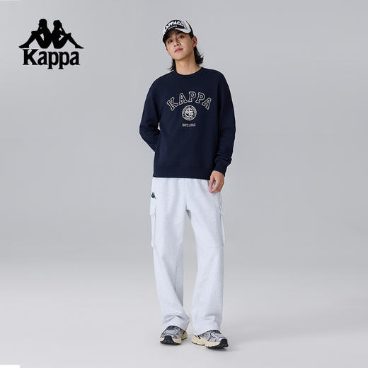 Kappa卡帕背靠背运动长裤男新款针织休闲裤松直筒工装裤弹力裤子K0F12AK02 商品图4