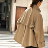 OLrain欧芮儿卡其色立领风衣女春季2025新款美式复古宽松斗篷外套 商品缩略图4
