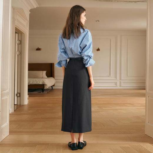 OLrain欧芮儿灰色半身裙女冬季2024年新款气质通勤中长款直筒裙 商品图4