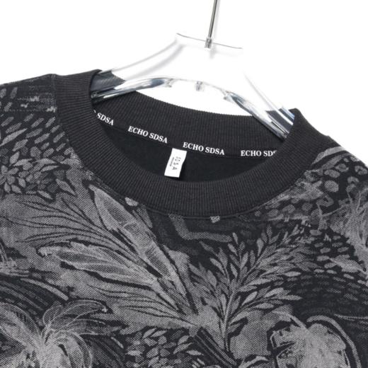 WY35新款热带海滩素描感印花卫衣男女秋季休闲宽松时尚长袖上衣 商品图1