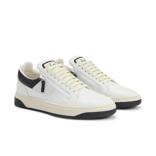 Giuseppe Zanotti 男士签名徽标皮革休闲运动鞋 白色 RU40009001 商品图1