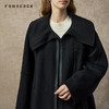 Famecoco范可儿个性大翻领刺绣经典款黑色双面呢长大衣FAC8AQ019 商品缩略图3