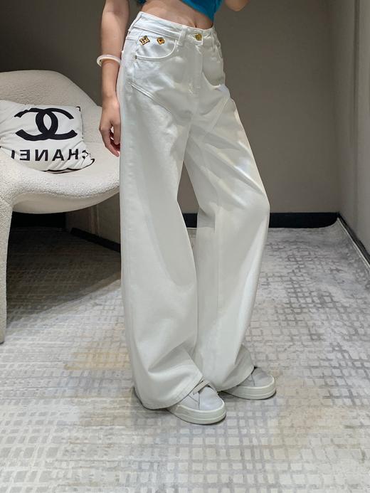 驴家24Fw秋冬新款刺绣万能白色直筒牛仔长裤（UY*ML) 商品图2