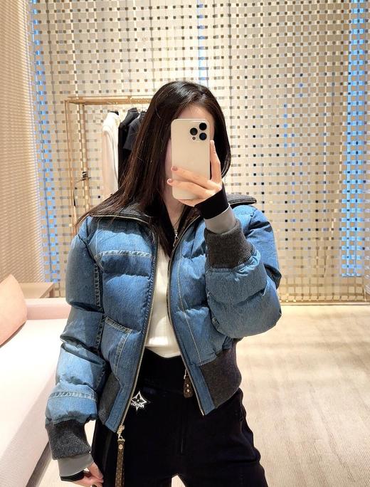 驴家24FW秋冬滑雪系列新款高领重工水洗短款牛仔羽绒服外套（UY*DQJB） 商品图9