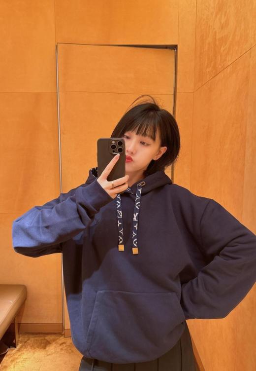 驴家24Fw秋冬新款胸口烫钻花绳印花连帽卫衣男女同款（U） 商品图7