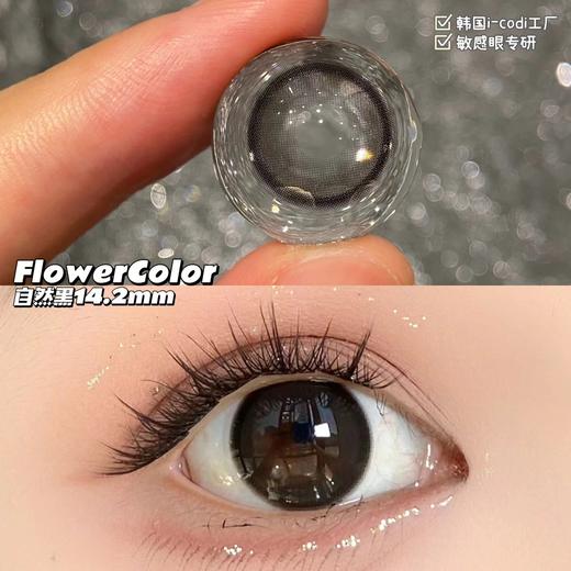 【年抛美瞳】自然黑 flowercolor | 中直径14.2 着色13.2 | 【同品牌多幅更划算可以咨询客服，或在本商城搜索flowercolor全系列 ！】自然黑色美瞳 三明治工艺 商品图4