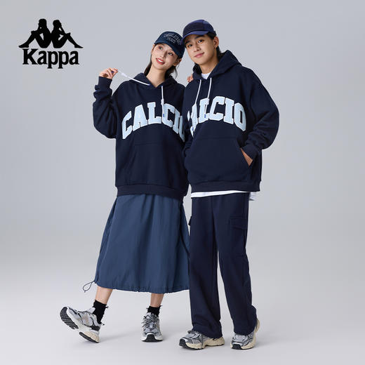 Kappa卡帕背靠背新款连帽卫衣男运动休闲针织套头衫纯棉上衣女款K0FW2MT19 商品图4