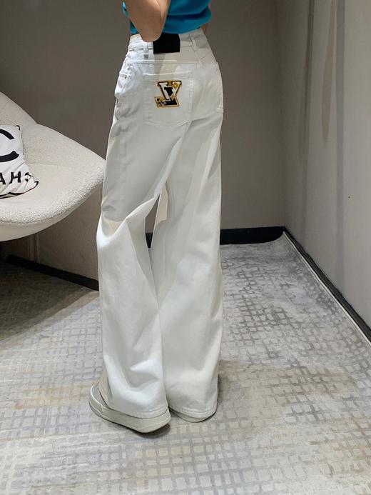 驴家24Fw秋冬新款刺绣万能白色直筒牛仔长裤（UY*ML) 商品图1