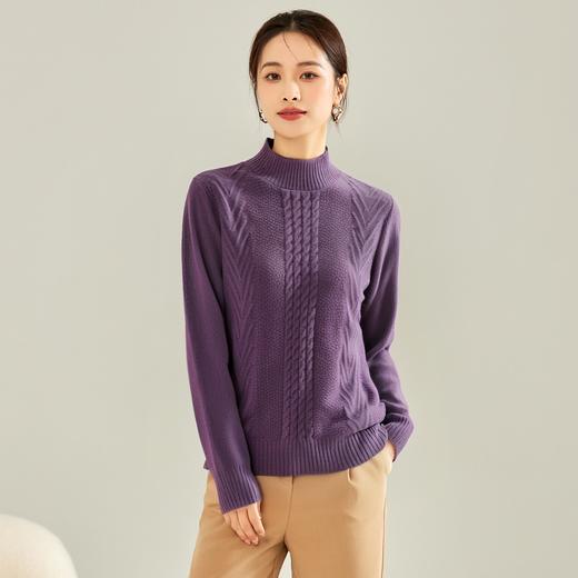 罗蒙女士针织衫秋冬经典半高领舒适百搭套头女毛衣休闲通勤 商品图5