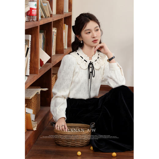 鹿向南《黑曜石》丝绒半身裙女秋冬新款法式收腰显瘦a字蛋糕裙子 商品图4