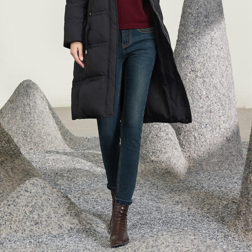 半身缘女裤 冬季高弹保暖亲肤紧身时尚显瘦小脚裤254102M10102607 商品图1